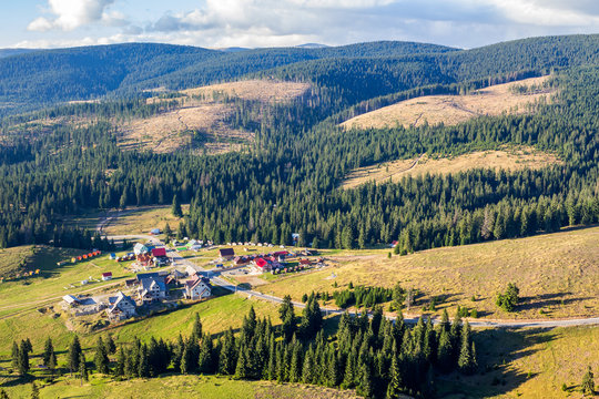 new camping village in mountain forest