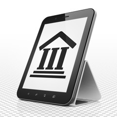 Law concept: Tablet Computer with Courthouse on display