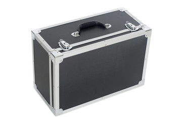 Obraz premium Aluminum suitcase isolated on a white background