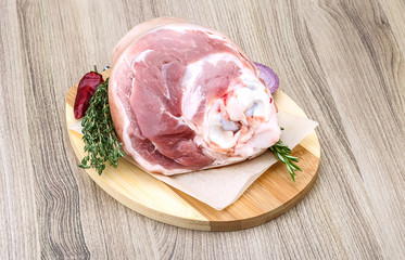 Raw pork knuckle