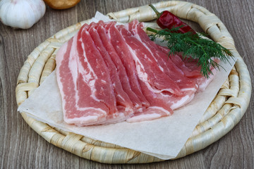 Raw bacon