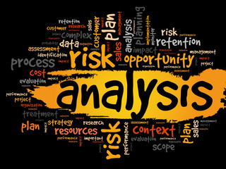 Analysis word cloud, business concept background
