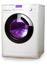 The washing machine on a white background