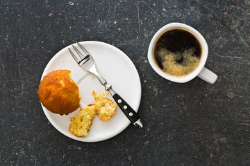 sweet muffin and coffee