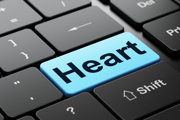 Health concept: Heart on computer keyboard background