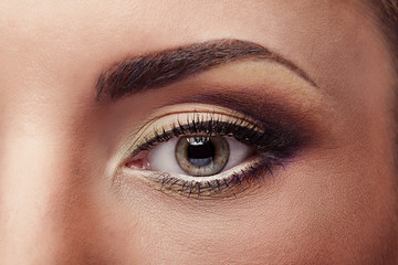 Close up eye with pefect make up