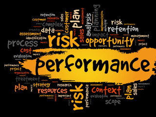 Performance word cloud, business concept