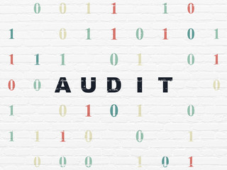Business concept: Audit on wall background