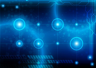 Abstract technology  blue  with glowing and light background. Ve