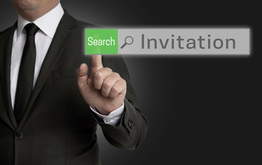 Invitation browser is operated by businessman concept