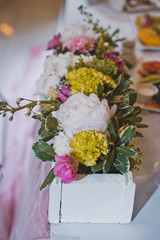 Artificial flowers on the table 4128.