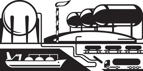 Gas tank terminal - vector illustration