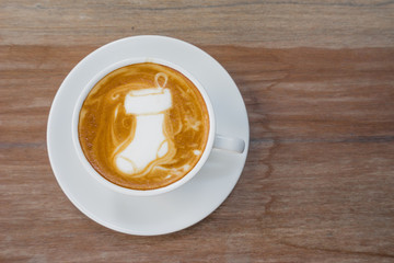 Latte Art Coffee Santa Sock