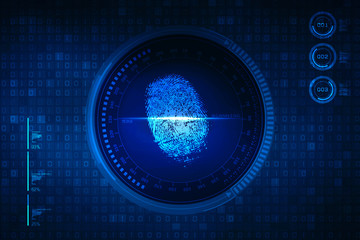 Fingerprint Scanning Technology Concept 2d Illustration