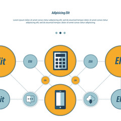 Concept design template blue and yellow color