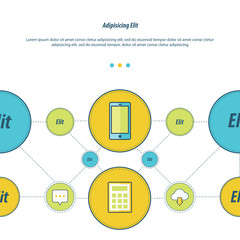 Concept design template green, blue, yellow color
