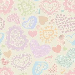 Seamless background with hearts
