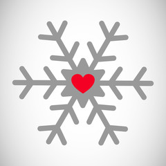 Schneeflocke mit Herz