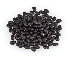 Black beans isolated on white background