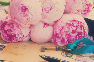 quill pen and antique letters