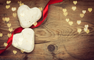 Two gingerbread heart shape