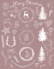 Christmas hand drawn set