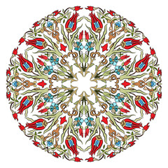 Antique ottoman turkish pattern vector design nine