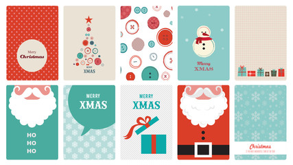 Fototapeta na wymiar cute collection of vintage christmas greeting cards