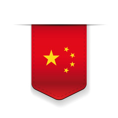 China flag vector ribbon