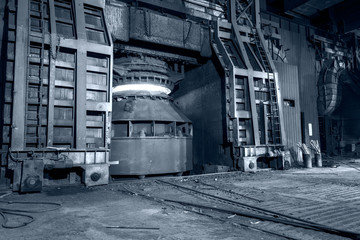 Metal smelting furnace in steel mills