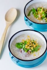 Rice congee mixed with meat