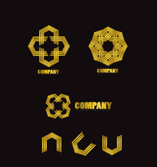 Abstract company gold logo icon