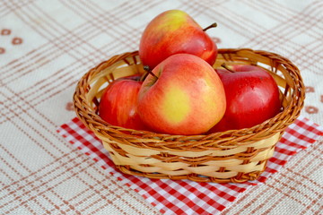 Red apples in basket