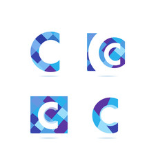 Letter c logo set