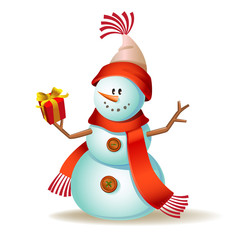 Cute cartoon snowman