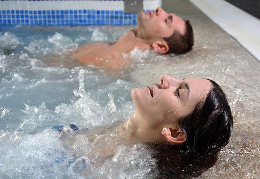 couple in love in jacuzzi