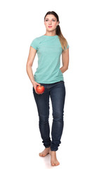 Fototapeta premium Beautiful girl and apple