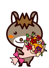 花束と動物シリーズ