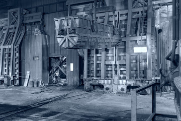 Metal smelting furnace in steel mills