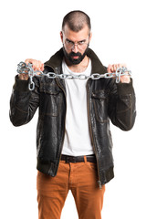 Pimp man with chains
