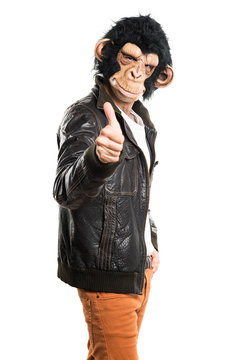 Monkey man with thumb up