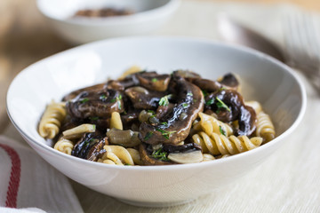 Pasta with mushroom and herb sauce