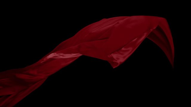 Flowing red cloth shooting with high speed camera, phantom flex.