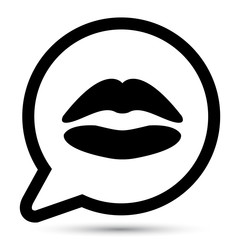 Vector bubble. XXX. lip kiss.