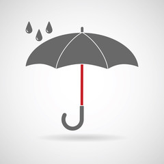 Vector umbrella logo, icon, rain symbol, silhouette shape, weather, interface element