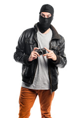 Robber photographing