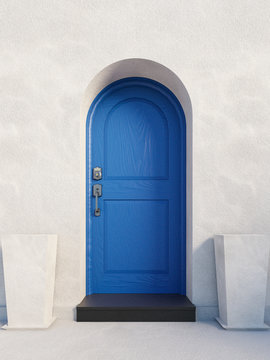 Blue british house door 