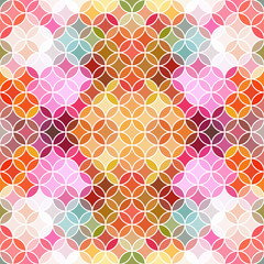 Stained glass vector background. Beautiful seamless pattern in mosaic style.