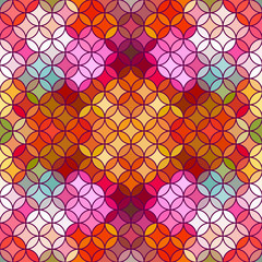 Stained glass vector background. Beautiful seamless pattern in mosaic style.
