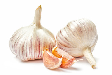 Garlic isolated on white